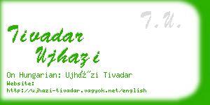 tivadar ujhazi business card